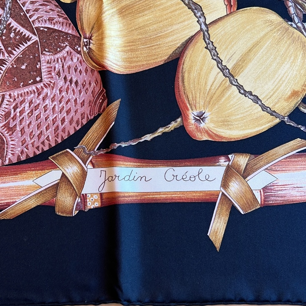 HERMES Hermes Paris Silk Scarf Jardin Creole 1994 Valerie Dawlat-Dumoulin w/Box - Picture 3 of 14